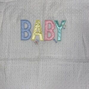 Vintage fringed pastel BABY Blanket Childwise 34”w X 48” unisex